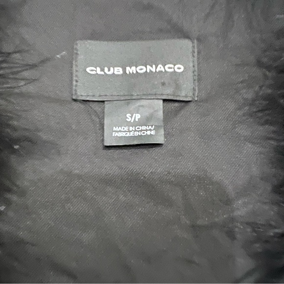 CLUB MONACO 100% MARABOU FEATHER BLACK OPEN VEST - Picture 11 of 14